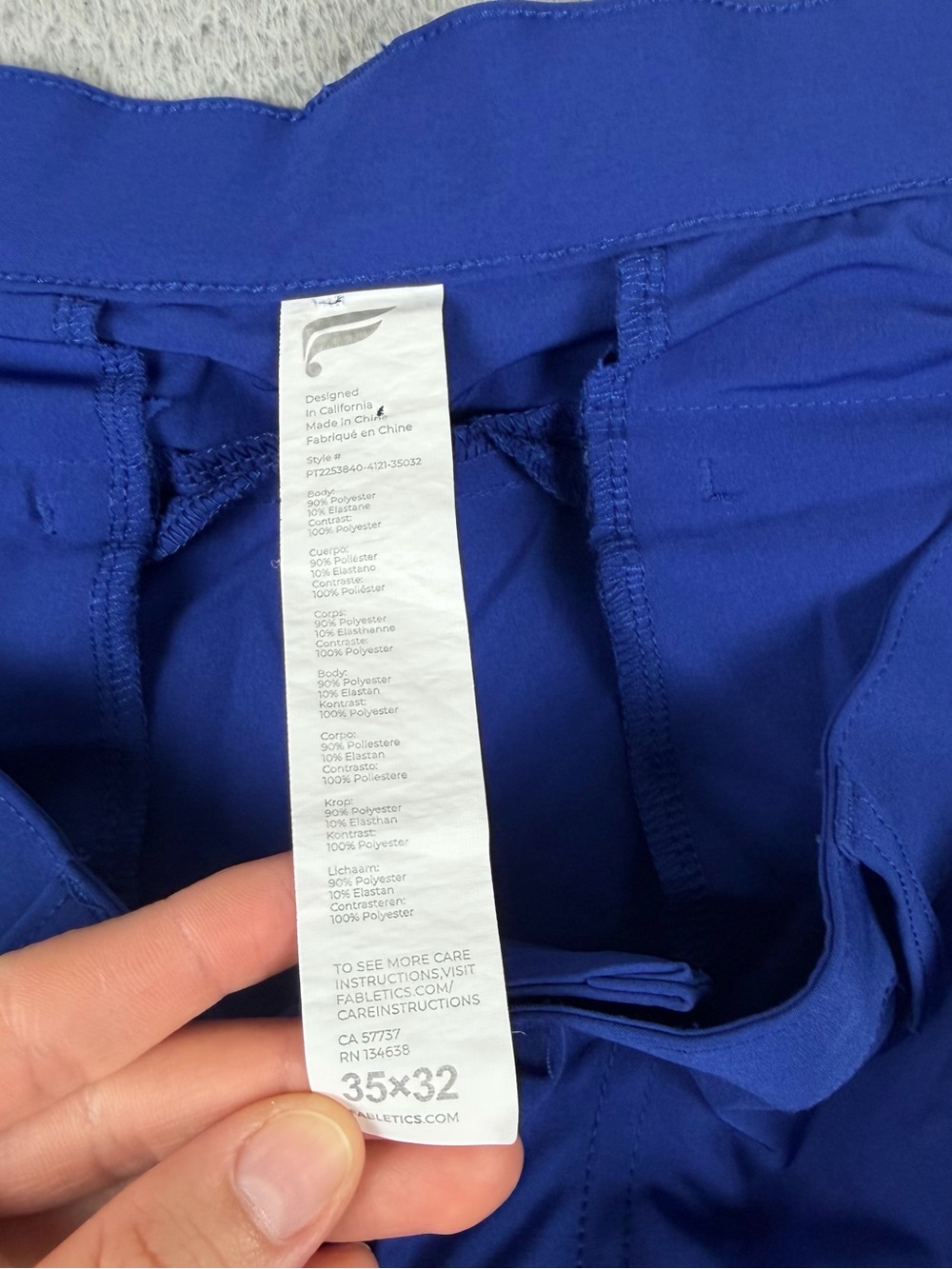 Fabletics The Only Pant Mens 35x32 (Fits 35x30) Blue Performance Athleisure - Picture 10 of 11